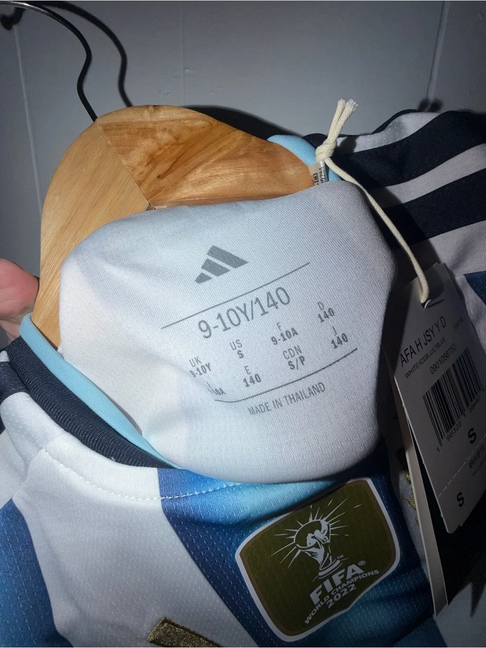 Kids Argentina home jersey Size S (9-10Y)